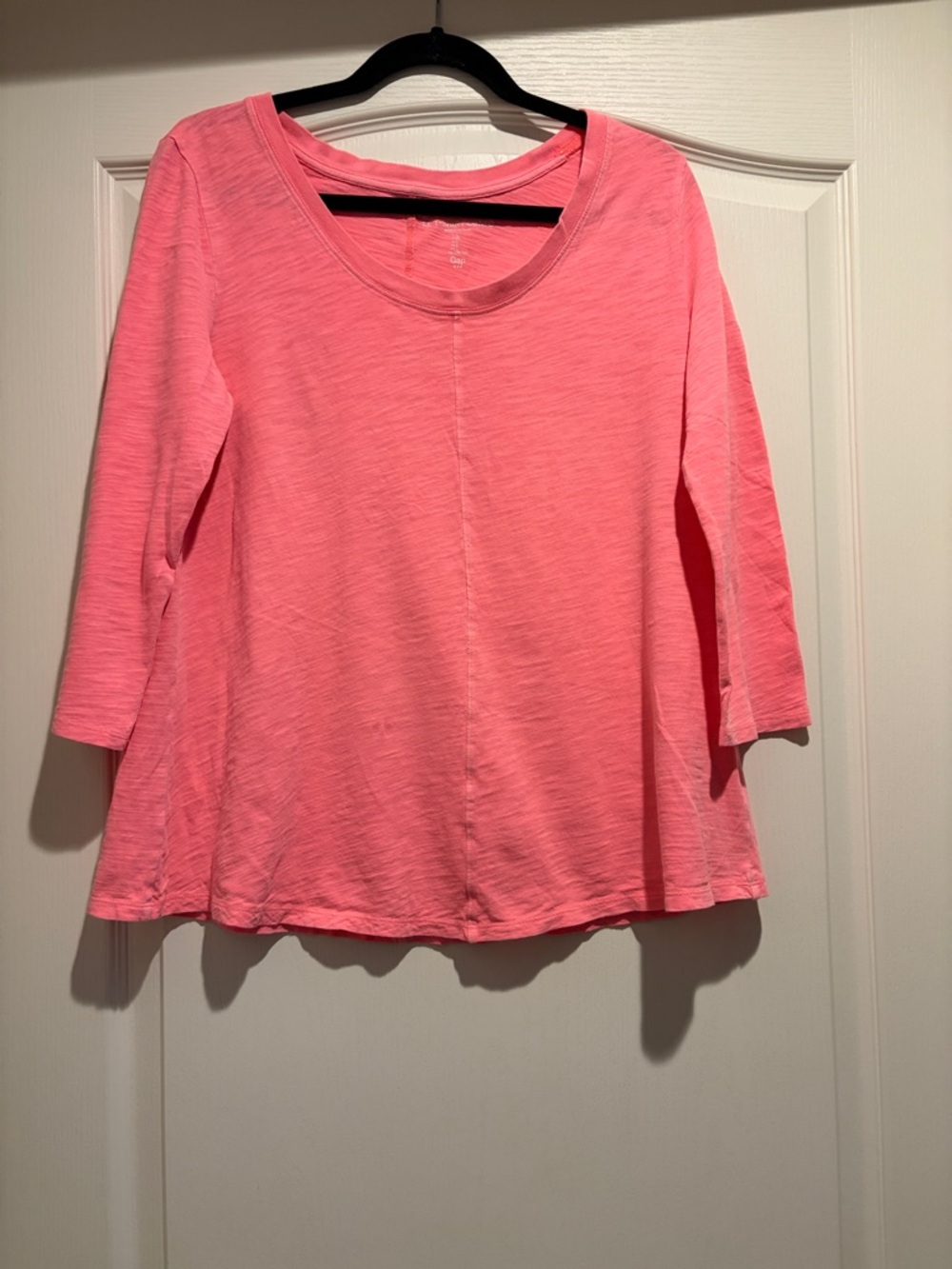 GAP Pink 3/4 Sleeve Slub Knit Top